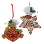 Gingerbread With Star and Heart Ornaments, 2 Assorted