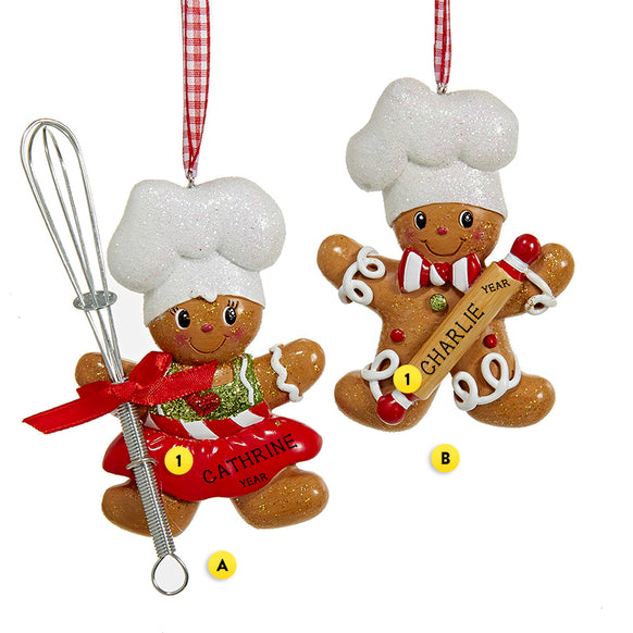 Personalized Gingerbread Chef Ornament