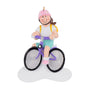 Girl riding a purple bicycle Christmas ornament 