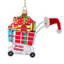 Glass Christmas Shopping Cart Ornament