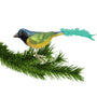 Clip-on Glass Ornament Green Jay Bird