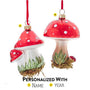 Glass Mushroom Glitter Ornament