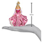 Princess in Pink Glass Ornament Measurement view - Old World Christmas