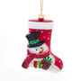 Glass Snowman Stocking Ornament