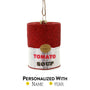 Glass Can of Tomato Soup Ornament