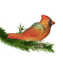 Clip-on Cardinal Bird Glass Christmas Ornament