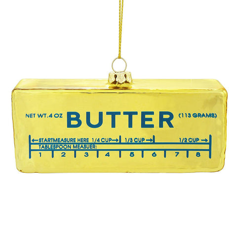 Glass Stick of Butter Christmas Tree Ornament
