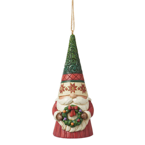 Gnome with Wreath Ornament - Jim Shore