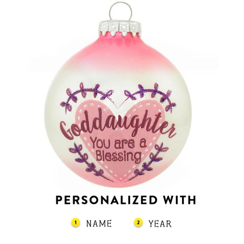 Goddaughter you are a blessing glass ornament