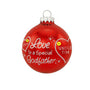 Love to a Special Godfather red glass bulb ornament 