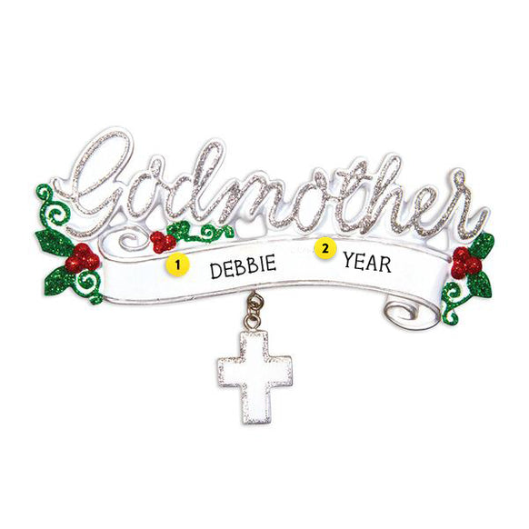 Godmother Cross Ornament for Christmas Tree