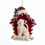 Goldendoodle in Dog House Christmas Tree Ornament