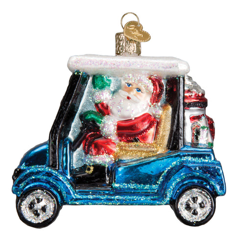 Golf Cart Santa Ornament for Christmas Tree