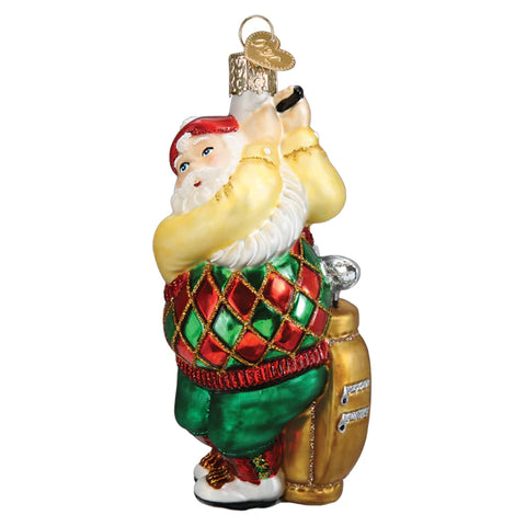 Golfing Santa Ornament - Old World Christmas