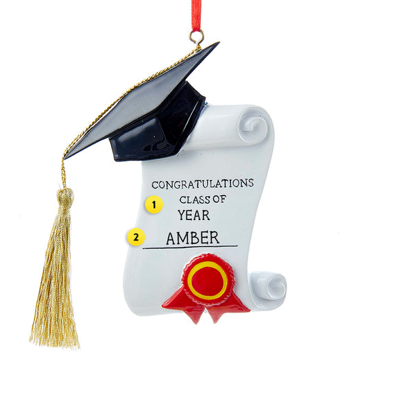 Personalized Graduation Cap and Diploma Ornament