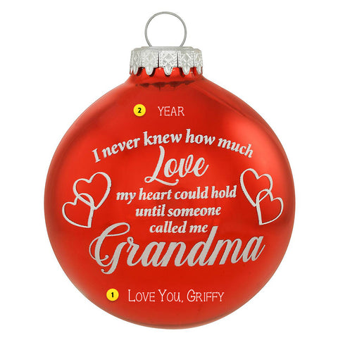 Personalized Grandma Glass Bulb Ornament