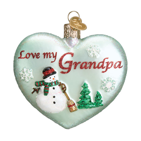 Grandpa Heart Ornament for Christmas Tree