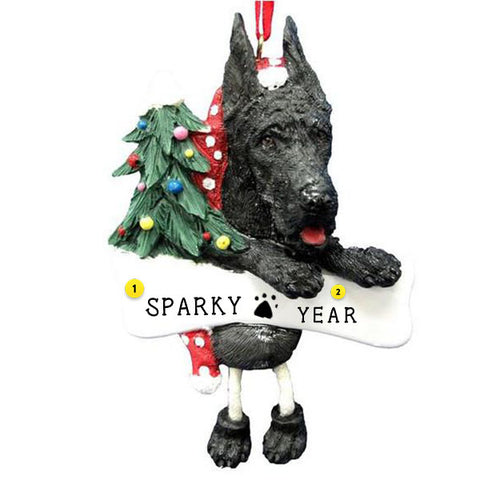 Great Dane Dog Christmas Ornament Black