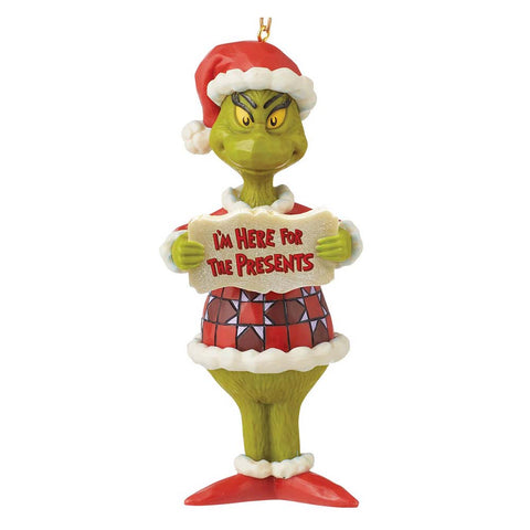 Grinch "Here for the Presents" Ornament