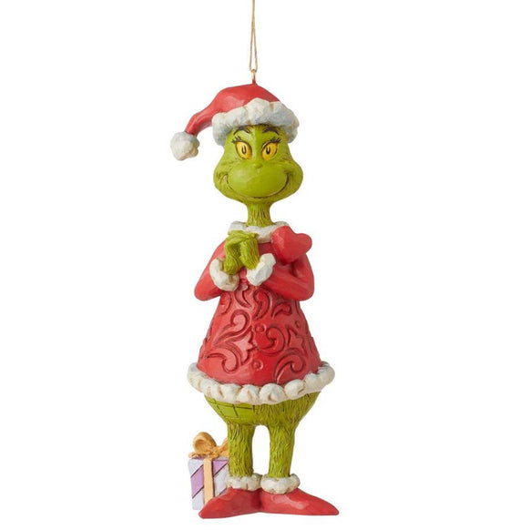 Grinch with Large Heart Ornament