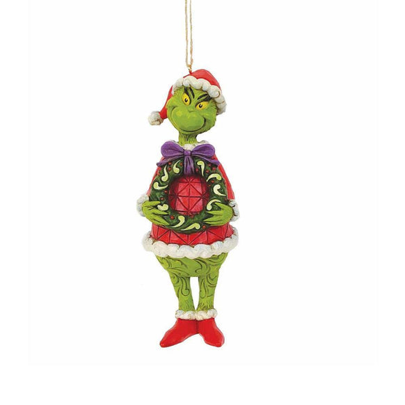 Grinch with Wreath Ornament - Jim Shore