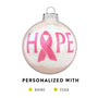 Breast Cancer Ribbon - Hope Glass Christmas Ornament