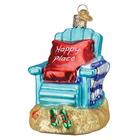 Happy Place Beach Chair Old World Christmas ornament 