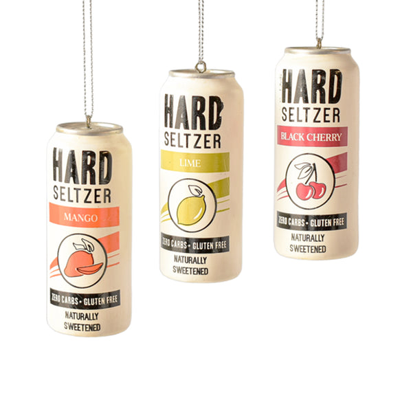 Hard Seltzer Ornament Mango, Lime or Black Cherry Flavored