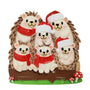 Hedgehog Family of six Christmas ornament 