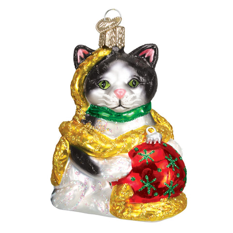 Holiday Kitten Ornament for Christmas Tree