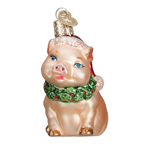 Holly Pig Ornament for Christmas Tree