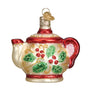 Holly Teapot Ornament for Christmas Tree