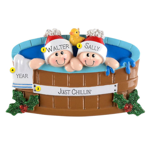 Personalized Hot Tub Couple Ornament