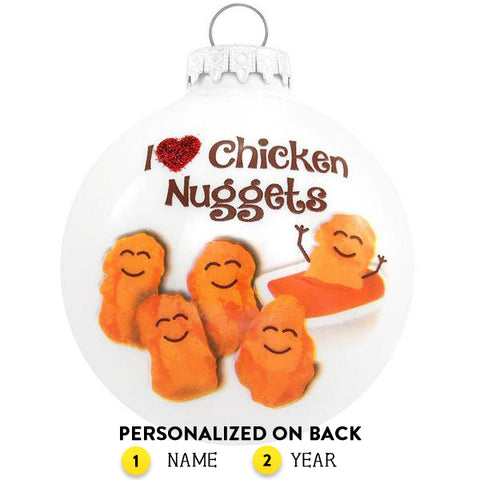 Personalized I Love Chicken Nuggets Ornament