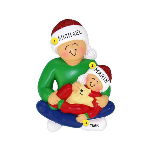 New Dad with Baby Personalized Ornament