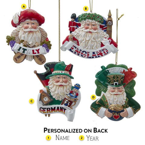 Personalized International Santa Ornament