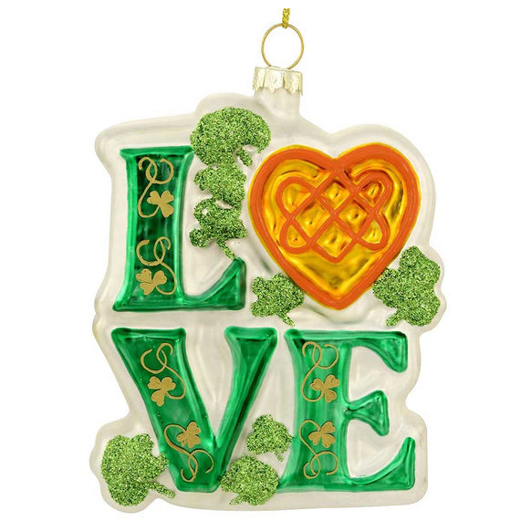 Irish Love Glass Ornament
