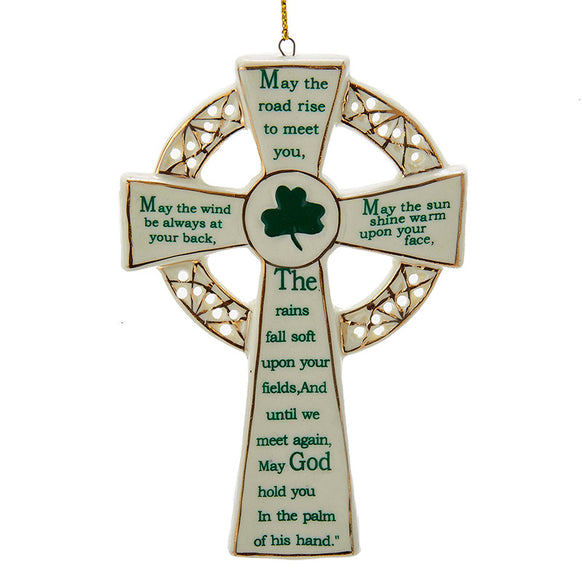 Irish Blessing Cross Ornament for Christmas Tree