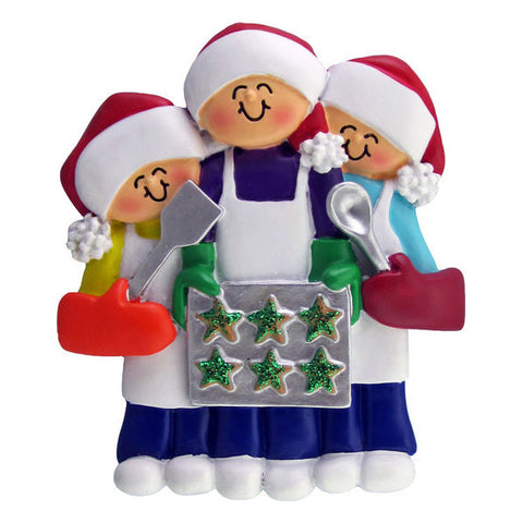 Baking Cookies Family of 3 Ornament For Christmas Tree