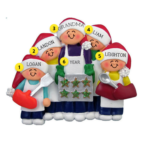 Baking Cookies Family of 5 Ornament For Christmas Tree