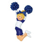 Cheerleader Blue Uniform Ornament - Female, Blonde