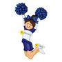 Cheerleader Blue Uniform Ornament- Female, Brunette
