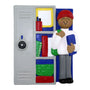 Locker Ornament - Male African American Christmas Ornament Personalized