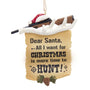 Hunting Letter to Santa Ornament