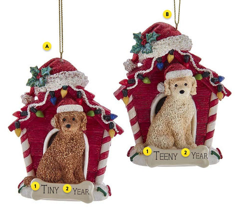 Personalized Labradoodle in Dog House Ornament