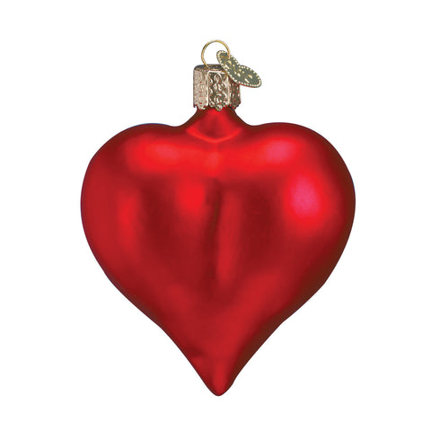 Large Matte Red Heart Ornament for Christmas Tree