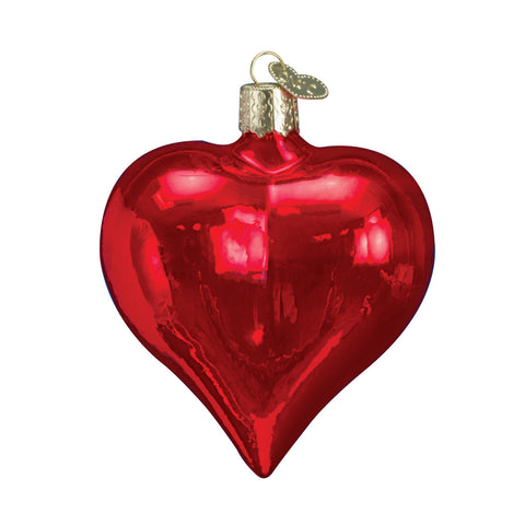 Large Shiny Red Heart Ornament for Christmas Tree