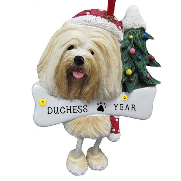 Lhasa Apso Dog Ornament for Christmas Tree