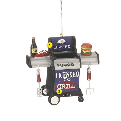 Personalized Licensed to Grill Ornament