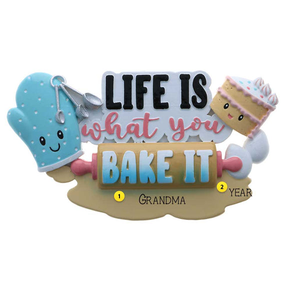 Life is what you bake it Christmas ornament